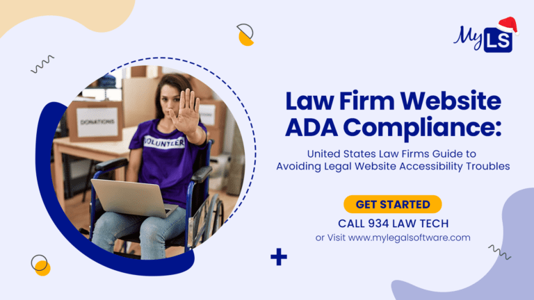 A woman in a wheelchair gesturing stop, representing the need for ADA compliance in law firm websites.