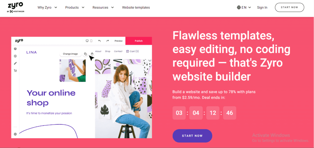 Zyro no-code website builder for law firms